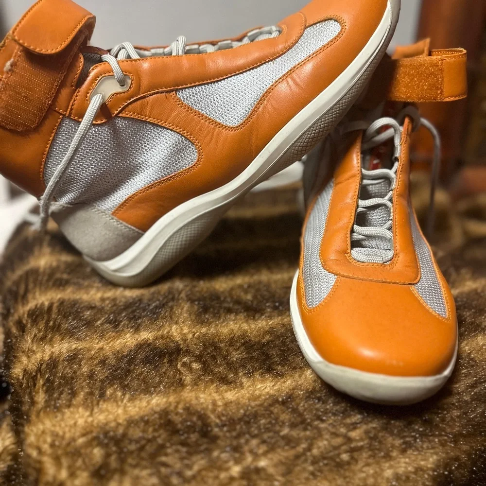 Prada Americas Cup High Top Sneakers. - Picture 2 of 4